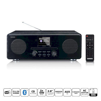 DAB+ FM radio with CD MP3 player Bluetooth Black