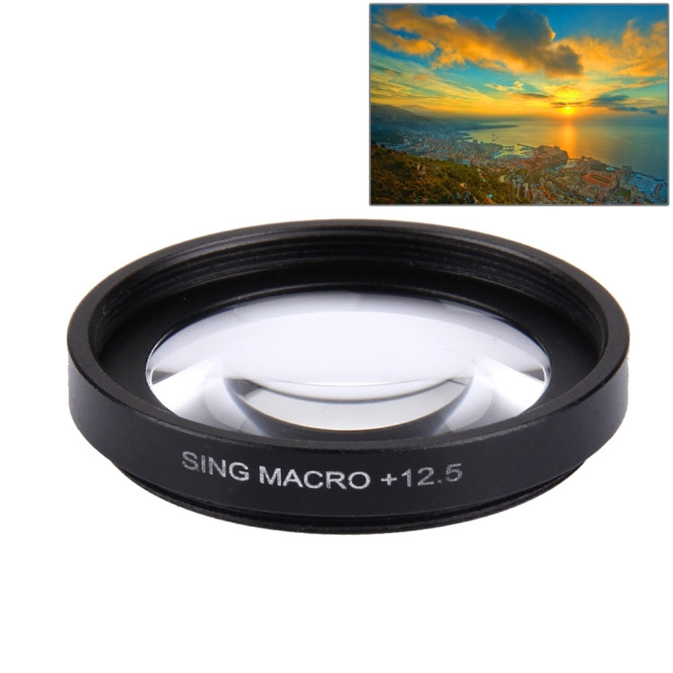 JUNESTAR Profesional 37mm 12.5X Macro Lens Filter + Copriobiettivo protettivo per GoPro e Xiaomi Xiaoyi Yi Sport Action Camera, 12.5X Macro Lens