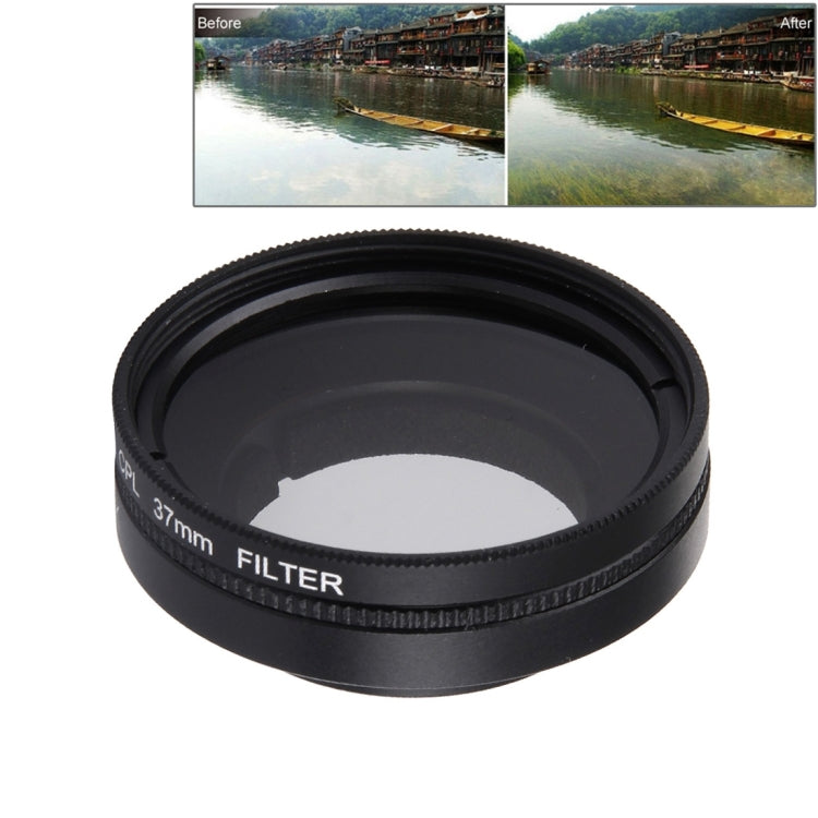 JUNESTAR per Xiaomi Xiaoyi Yi II 4K Sport Action Camera Professional 37mm CPL Filtro + Copriobiettivo protettivo, CPL Filter+Lens Cap