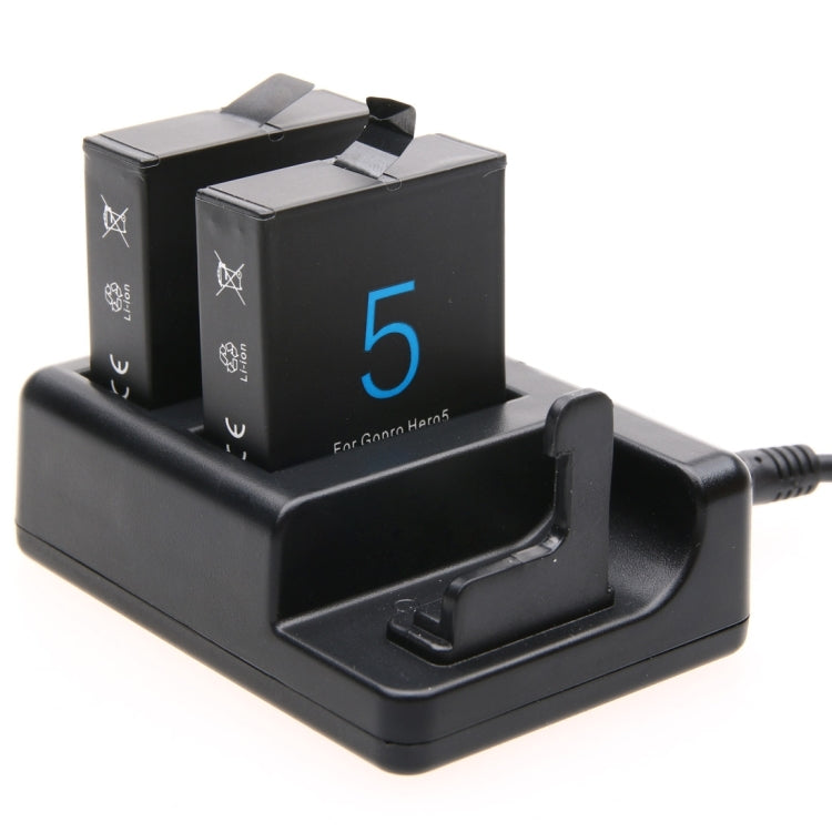 Caricabatterie doppio per batterie + caricatore per telecomando con cavo USB per GoPro HERO7 Black /6 /5 (AHDBT-501), batterie non incluse, Battery+Remote Control Charger