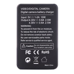 Caricabatterie doppio per schermo LCD AHDBT-501 per GoPro HERO5 con capacità di ricarica del display, For GoPro HERO5