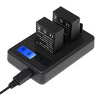 Caricabatterie doppio per schermo LCD AHDBT-501 per GoPro HERO5 con capacità di ricarica del display, For GoPro HERO5