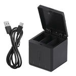 RUIGPRO Scatola caricabatteria tripla con alloggiamento per batterie USB con cavo e indicatore luminoso per GoPro HERO9 Black / HERO10 Black
