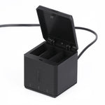 RUIGPRO Scatola caricabatteria tripla con alloggiamento per batterie USB con cavo e indicatore luminoso per GoPro HERO9 Black / HERO10 Black