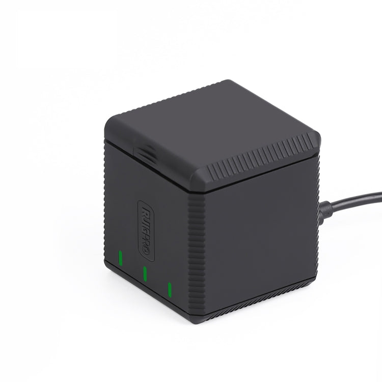 RUIGPRO Scatola caricabatteria tripla con alloggiamento per batterie USB con cavo e indicatore luminoso per GoPro HERO9 Black / HERO10 Black