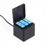 RUIGPRO Scatola caricabatteria tripla con alloggiamento per batterie USB con cavo e indicatore luminoso per GoPro HERO9 Black / HERO10 Black