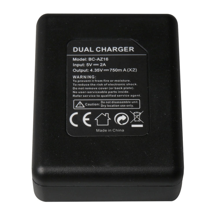 Caricabatterie doppio USB per fotocamera digitale BC-AZ16 per Xiaomi Xiaoyi II 4K, For Xiaomi Xiaoyi II 4K