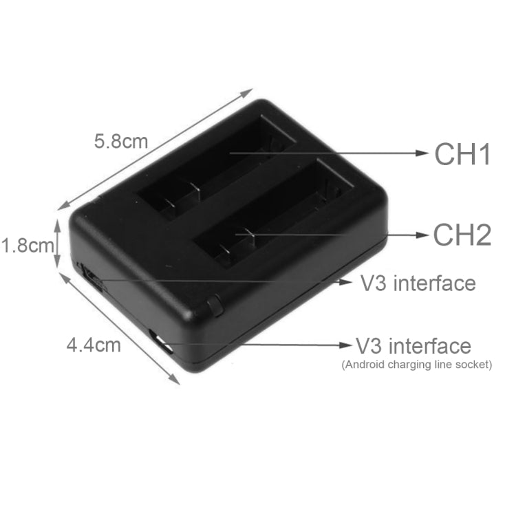 Caricabatterie doppio USB per fotocamera digitale BC-AZ16 per Xiaomi Xiaoyi II 4K, For Xiaomi Xiaoyi II 4K