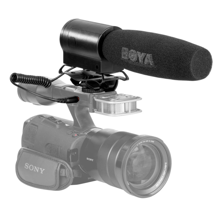 BOYA BY-DMR7 Microfono broadcast a condensatore per fucile con display LCD e registratore flash integrato per fotocamere DSLR e videocamere Canon / Nikon / Sony, BY-DMR7