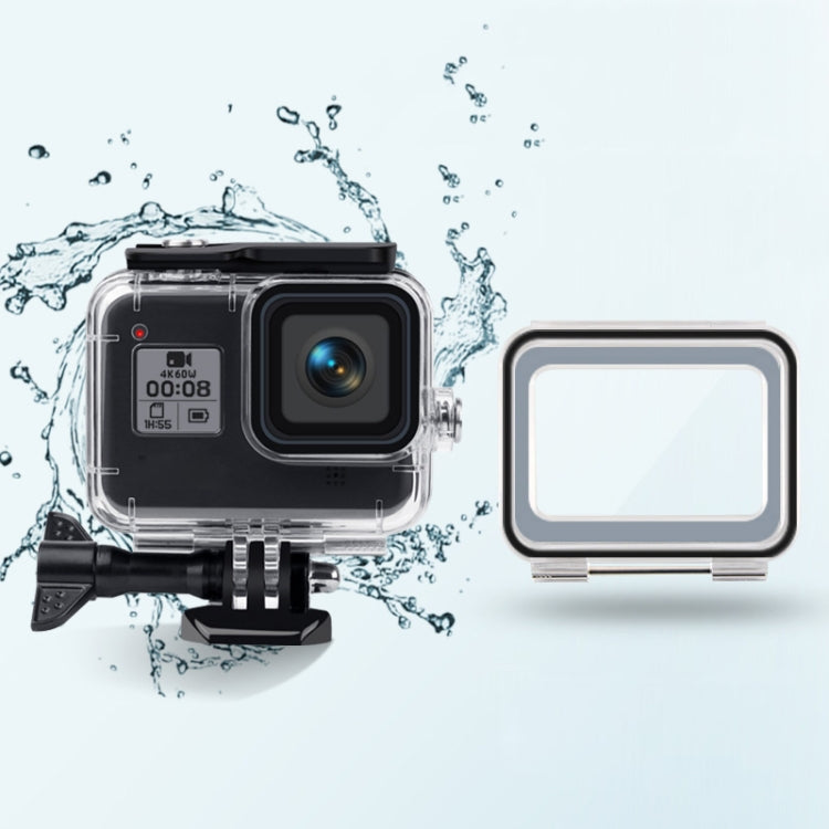 Custodia impermeabile 45 m + cover posteriore touch per GoPro HERO8 Nera, Case + Touch Cover for GoPro8