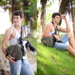 CADEN Borsa a forma di triangolo Tscope Sling Cross Borsa per fotocamera digitale Custodia morbida con copertura antipioggia per Canon Nikon Sony K1, Dimensioni: 36 * 31 * 15 cm
