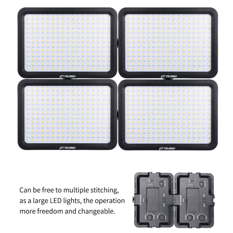 YELANGU YLG0504B 204 LED 1000LM 3300-5600K Luce da studio dimmerabile non polare Luce per video e foto per fotocamere Canon, Nikon, DSLR, 204 LEDs