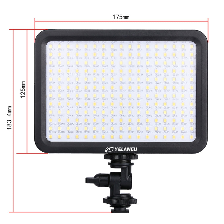 YELANGU YLG0504B 204 LED 1000LM 3300-5600K Luce da studio dimmerabile non polare Luce per video e foto per fotocamere Canon, Nikon, DSLR, 204 LEDs