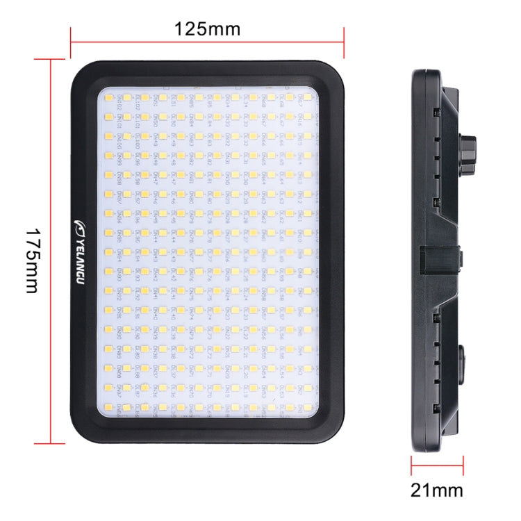 YELANGU YLG0504B 204 LED 1000LM 3300-5600K Luce da studio dimmerabile non polare Luce per video e foto per fotocamere Canon, Nikon, DSLR, 204 LEDs