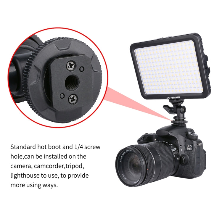 YELANGU YLG0504B 204 LED 1000LM 3300-5600K Luce da studio dimmerabile non polare Luce per video e foto per fotocamere Canon, Nikon, DSLR, 204 LEDs