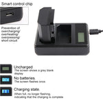 Caricabatteria con display LCD digitale a doppio canale con porta USB per batteria Sony NP-FZ100, compatibile con Sony A9 (ILCE-9), Dual NP-FZ100 Battery