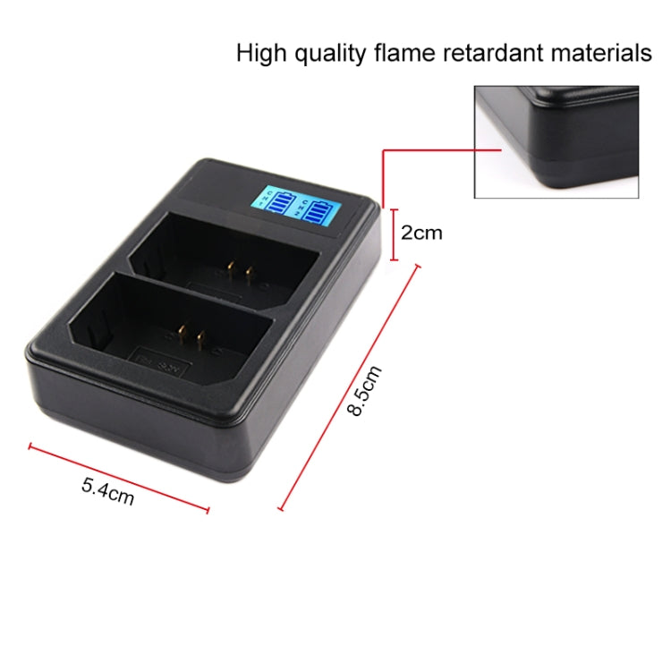 Caricabatteria con display LCD digitale a doppio canale con porta USB per batteria Sony NP-FZ100, compatibile con Sony A9 (ILCE-9), Dual NP-FZ100 Battery