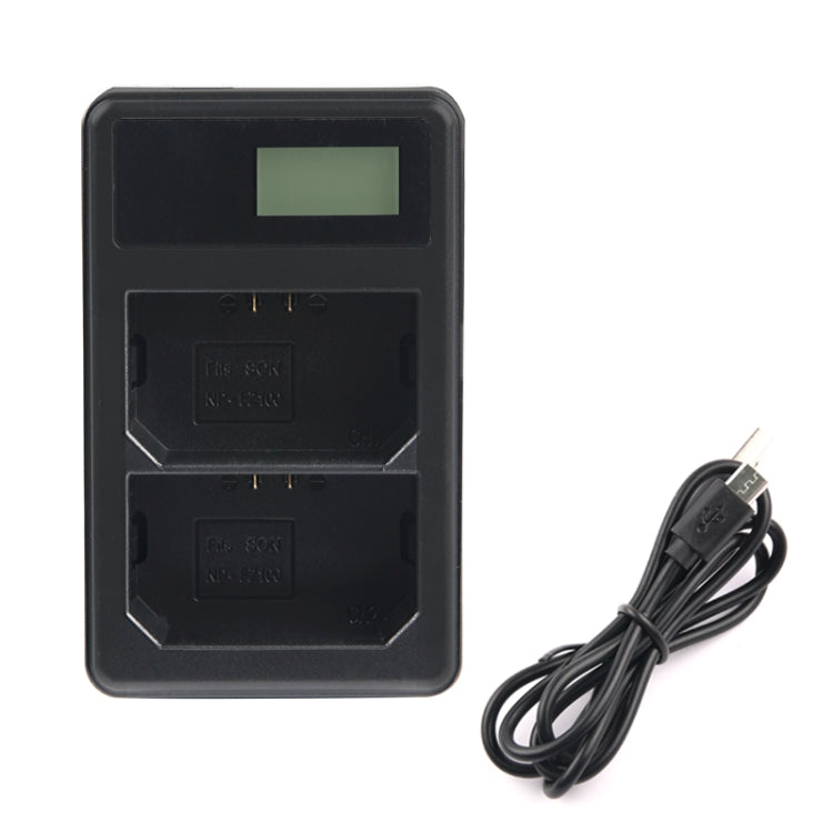 Caricabatteria con display LCD digitale a doppio canale con porta USB per batteria Sony NP-FZ100, compatibile con Sony A9 (ILCE-9), Dual NP-FZ100 Battery