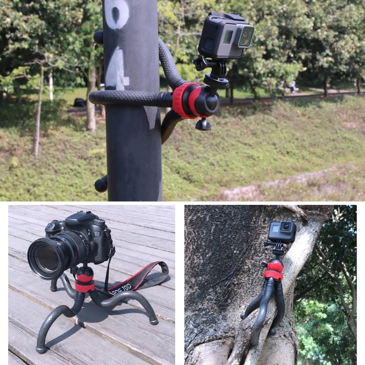 Supporto treppiede flessibile Mini Octopus con morsetto per telefono per iPhone, Galaxy, Huawei, GoPro Hero11 Black / HERO10 Black / HERO9 Black / HERO8 Black /7 /6 /5 /5 Session /4 Session /4 /3+ /3 /2 /1, Xiaoyi e altre action cam, GP271