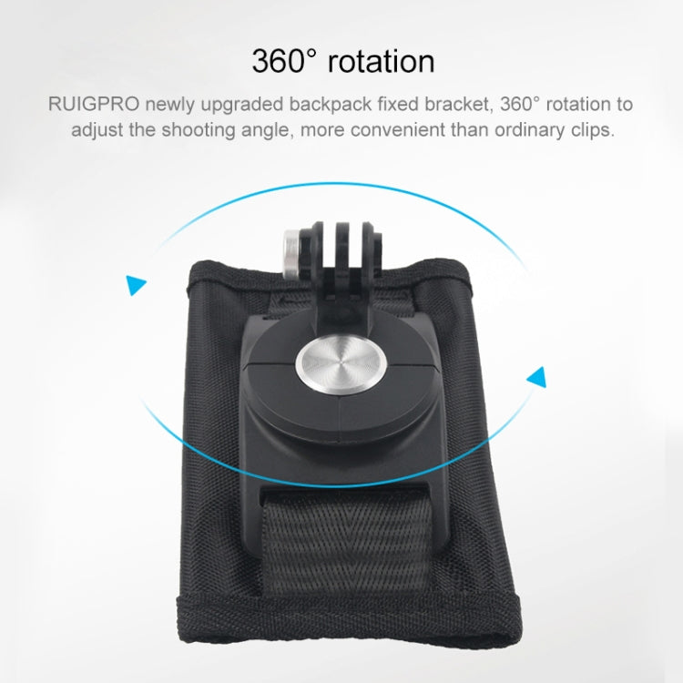 Supporto per zaino a spalla con cinturino a sgancio rapido con rotazione a 360 gradi per GoPro Hero11 Nero / HERO10 Nero /9 Nero /8 Nero /7 /6 /5 /5 Sessione /4 Sessione /4 /3+ /3 /2 /1, DJI Osmo Actione altre action camera