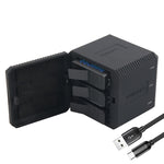 RUIGPRO Scatola caricabatterie con alloggiamento per batterie triple USB con cavo USB e indicatore LED per GoPro HERO6 /5