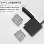 RUIGPRO Scatola caricabatterie con alloggiamento per batterie triple USB con cavo USB e indicatore LED per GoPro HERO6 /5