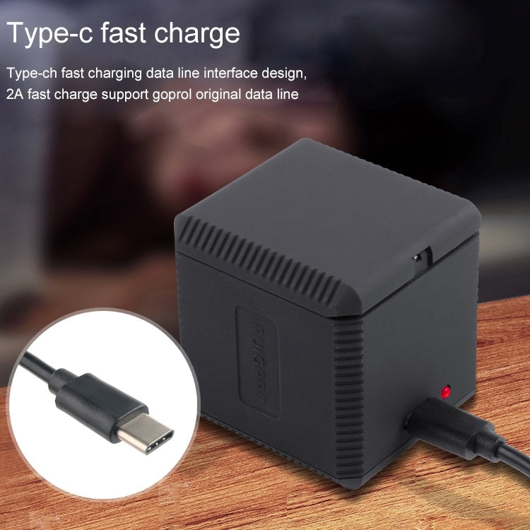 RUIGPRO Scatola caricabatterie con alloggiamento per batterie triple USB con cavo USB e indicatore LED per GoPro HERO6 /5