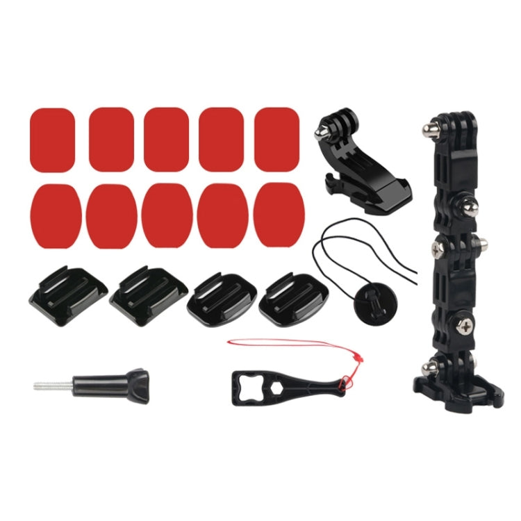 Set di supporti fissi adesivi per braccio multi-snodo per casco da ciclismo con gancio a J e vite per DJI Osmo Action, GoPro HERO10 Black /9 Black / HERO8 Black /7 /6 /5 /5 Session /4 Session /4 /3+ /3/2/1, Xiaoyi e altre action camera, Cycling Helmet Kit