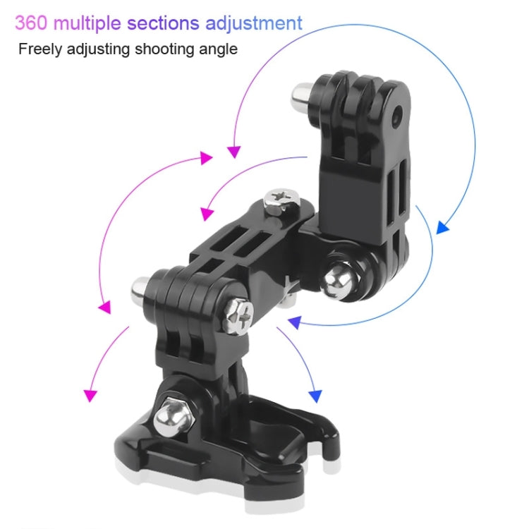 Set di supporti fissi adesivi per braccio multi-snodo per casco da ciclismo con gancio a J e vite per DJI Osmo Action, GoPro HERO10 Black /9 Black / HERO8 Black /7 /6 /5 /5 Session /4 Session /4 /3+ /3/2/1, Xiaoyi e altre action camera, Cycling Helmet Kit