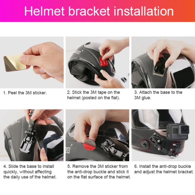 Set di supporti fissi adesivi con braccio multi-snodo per casco da ciclismo con gancio a J e adattatore e vite per DJI Osmo Action, GoPro HERO10 Black /9 Black / HERO8 Black /7 /6 /5 /5 Session /4 Session /4 /3+ /3 /2 /1, Xiaoyi e altre action camera  ...