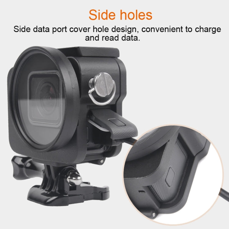 Guscio dell'alloggiamento Gabbia protettiva in lega di alluminio CNC con telaio assicurativo e lente UV da 52 mm per GoPro HERO7 Black /6 /5, 52mm UV Black, 52mm UV Blue, 52mm UV Red
