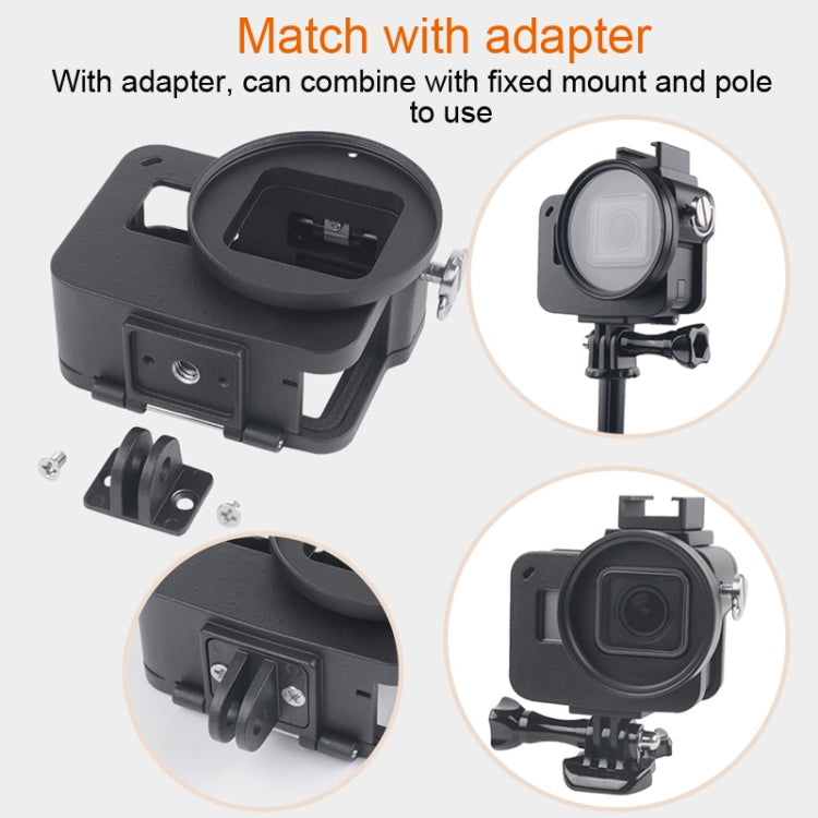 Guscio dell'alloggiamento Gabbia protettiva in lega di alluminio CNC con telaio assicurativo e lente UV da 52 mm per GoPro HERO7 Black /6 /5, 52mm UV Black, 52mm UV Blue, 52mm UV Red