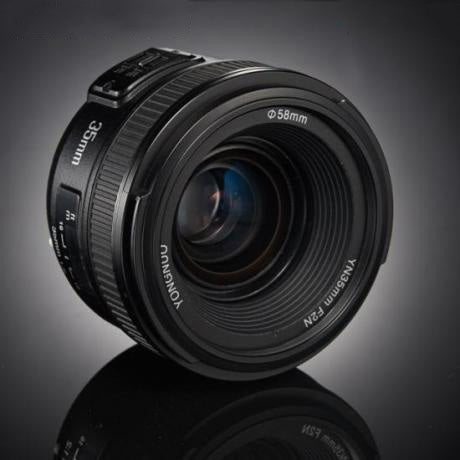 YONGNUO YN35MM F2N 1:2 AF/MF Obiettivo grandangolare fisso/Prime con messa a fuoco automatica per fotocamere DSLR Nikon, YN35mm F2N