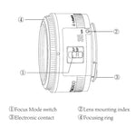 YONGNUO YN35MM F2N 1:2 AF/MF Obiettivo grandangolare fisso/Prime con messa a fuoco automatica per fotocamere DSLR Nikon, YN35mm F2N