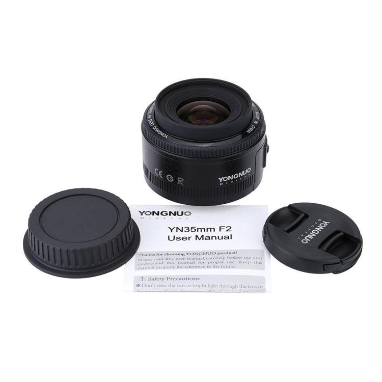 YONGNUO YN35MM F2N 1:2 AF/MF Obiettivo grandangolare fisso/Prime con messa a fuoco automatica per fotocamere DSLR Nikon, YN35mm F2N