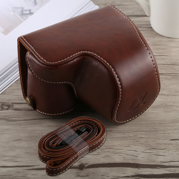 Custodia in pelle PU per fotocamera per tutto il corpo con cinturino per Sony A6300, For Sony A6300