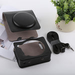 Borsa custodia in pelle PU per fotocamera full body stile retrò con cinturino per FUJIFILM instax SQUARE SQ6, For FUJI SQ6