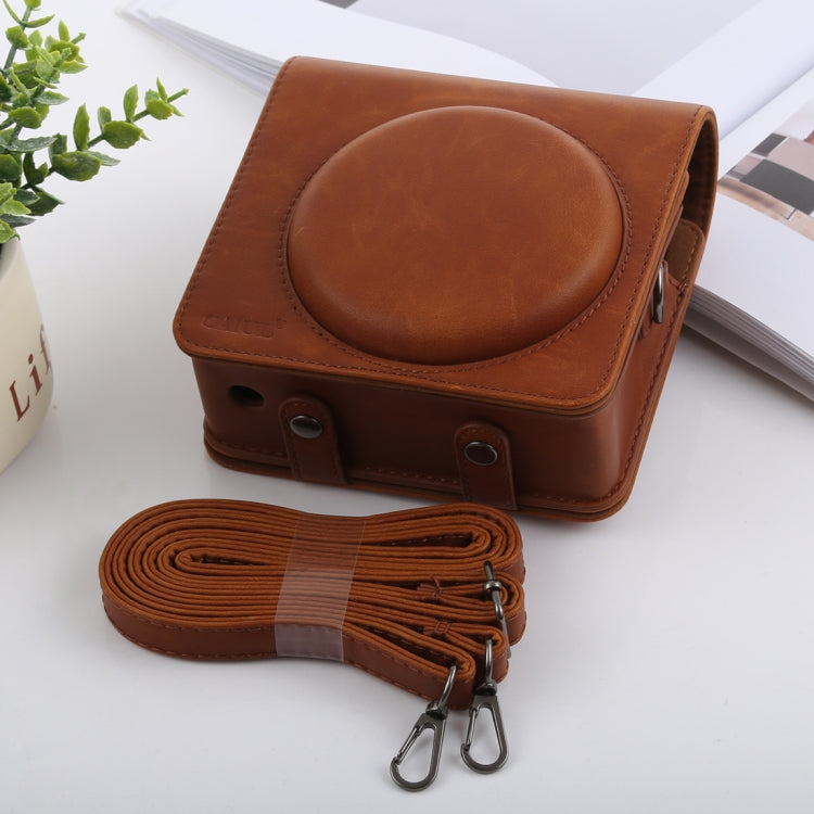 Borsa custodia in pelle PU per fotocamera full body stile retrò con cinturino per FUJIFILM instax SQUARE SQ6, For FUJI SQ6