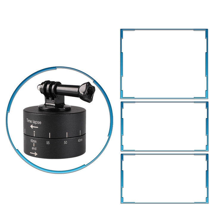 Adattatore per testa treppiede stabilizzatore time lapse con rotazione automatica a 360 gradi per GoPro, 60 Minutes