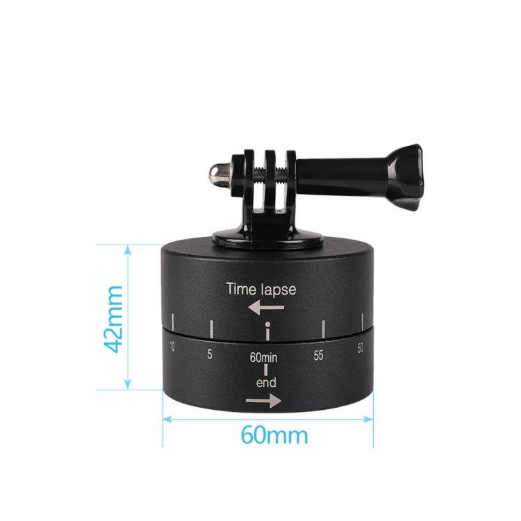 Adattatore per testa treppiede stabilizzatore time lapse con rotazione automatica a 360 gradi per GoPro, 60 Minutes