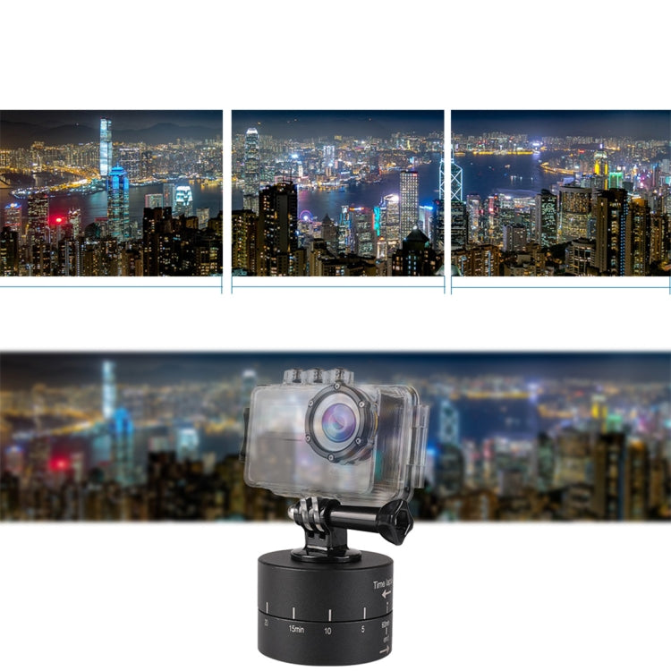 Adattatore per testa treppiede stabilizzatore time lapse con rotazione automatica a 360 gradi per GoPro, 60 Minutes