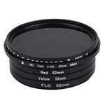 Filtro obiettivo JUNESTAR professionale 4 in 1 da 52 mm (ND2-400 + rosso + giallo + FLD / viola) per GoPro HERO5 / 4s / 4 / 3+ / 3 / 2 e Xiaomi Xiaoyi Yi I / II 4K e SJCAM Sport Action Camera, 4 in 1 52mm Lens