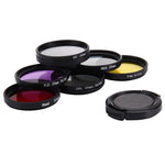 Filtro obiettivo JUNESTAR professionale 7 in 1 da 37 mm (CPL + UV + ND4 + rosso + giallo + FLD / viola) e cappuccio protettivo per GoPro HERO4 / 3+ / 3 Sport Action Camera, 7 in 1