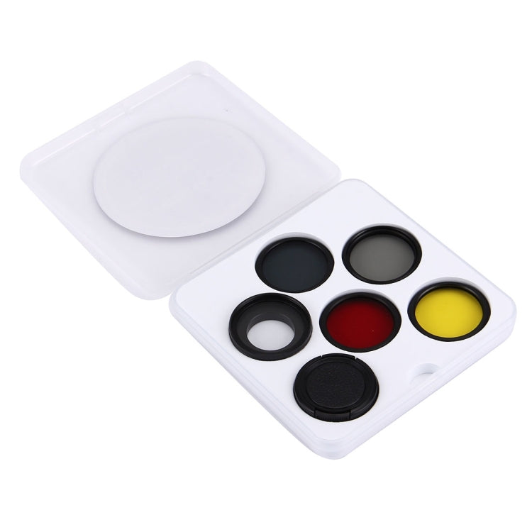 Filtro obiettivo JUNESTAR professionale 7 in 1 da 37 mm (CPL + UV + ND4 + rosso + giallo + FLD / viola) e cappuccio protettivo per GoPro HERO4 / 3+ / 3 Sport Action Camera, 7 in 1