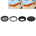 JUNESTAR Filtro obiettivo professionale 4 in 1 da 40,5 mm (CPL + UV) e custodia impermeabile, anello adattatore e cappuccio protettivo per GoPro HERO4 / 3+ / 3 Sport Action Camera, 4 in 1 40.5mm Lens