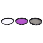 JUNESTAR Filtro obiettivo professionale 3 in 1 da 58 mm (CPL + UV + FLD / Viola) per GoPro e Xiaomi Xiaoyi Yi Sport Action Camera, 3 in 1