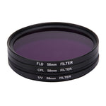 JUNESTAR Filtro obiettivo professionale 3 in 1 da 58 mm (CPL + UV + FLD / Viola) per GoPro e Xiaomi Xiaoyi Yi Sport Action Camera, 3 in 1
