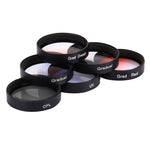 Filtro obiettivo JUNESTAR professionale 6 in 1 da 34 mm (CPL + UV + rosso graduale + arancione graduale + blu graduale + grigio graduale) per DJI Phantom 3 e 4