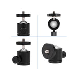 Mini testa a sfera panoramica in metallo con rotazione di 360 gradi per DSLR e fotocamere digitali, Black, Blue, Red