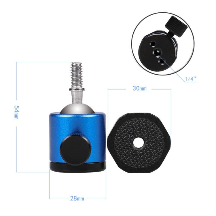 Mini testa a sfera panoramica in metallo con rotazione di 360 gradi per DSLR e fotocamere digitali, Black, Blue, Red